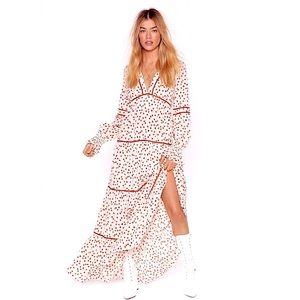 Nasty Gal Ditsy Riding Hood Rose 🌹 Vintage Style Retro Boho Romantic Maxi Dress